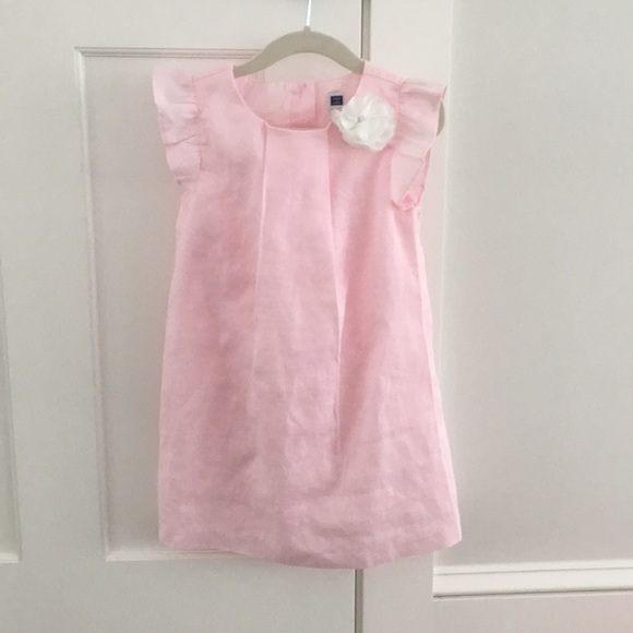 baby pink linen dress